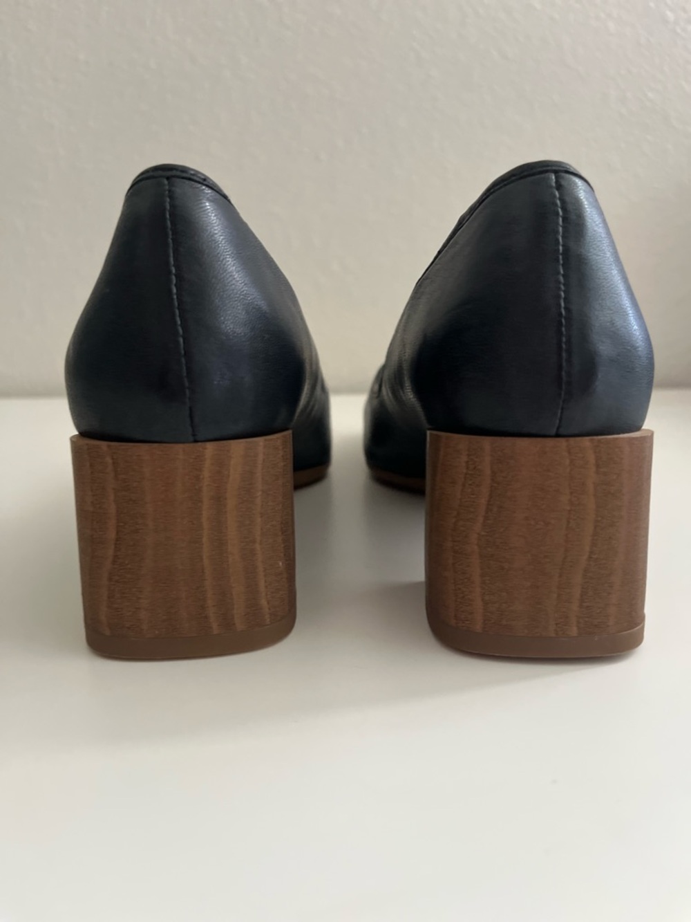 Franco Sarto Black Leather Block Heel Pumps 6M - Picture 2 of 16